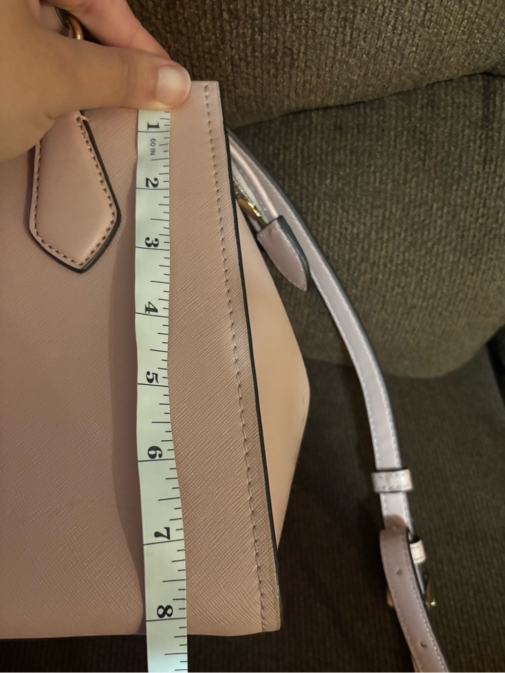 Michael Kors Light Pink Saffiano Leather Satchel with Crossbody Strap - Picture 10 of 11